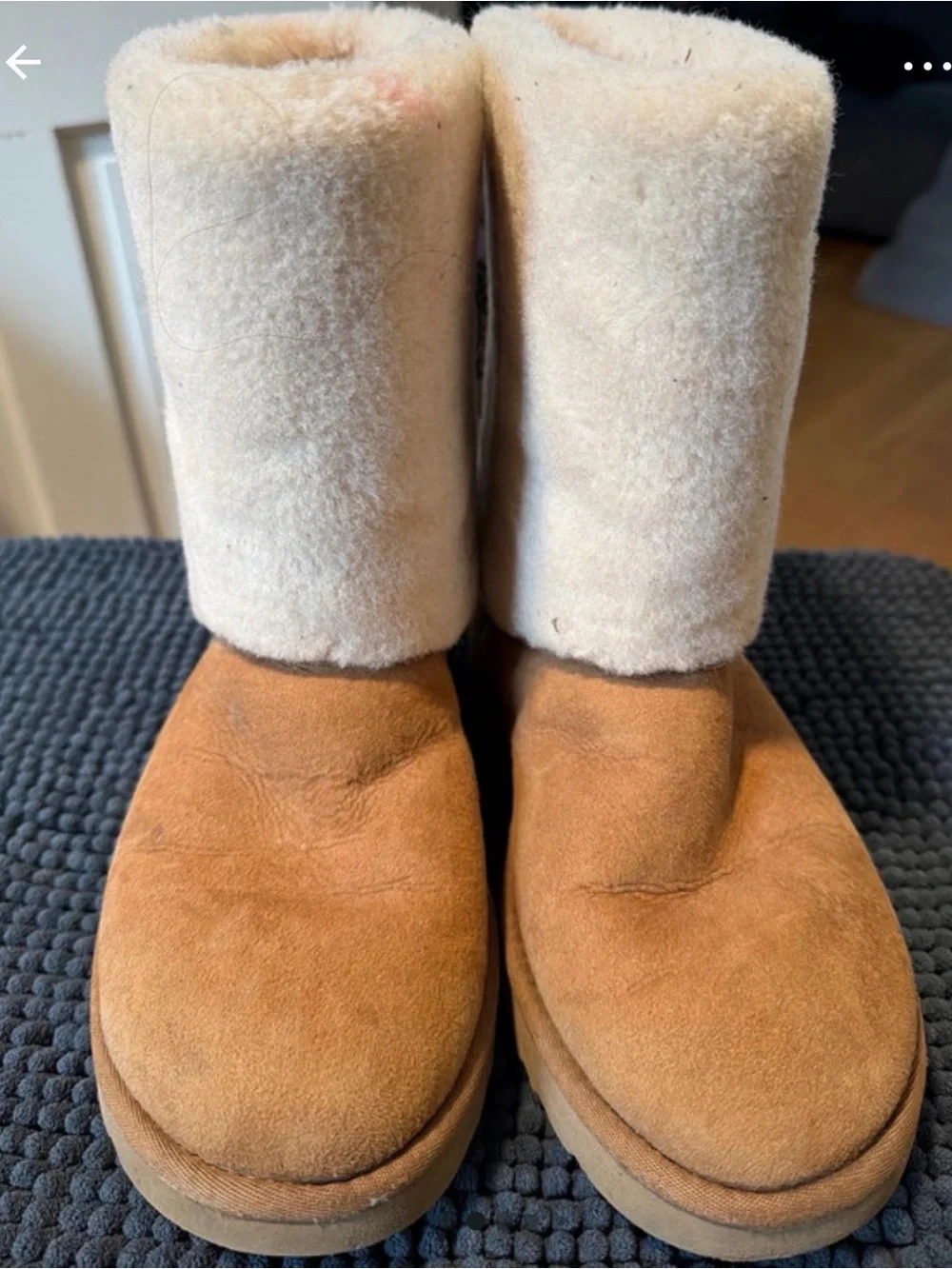 Tan Suede Shearling-Lined UGG Winter Boots